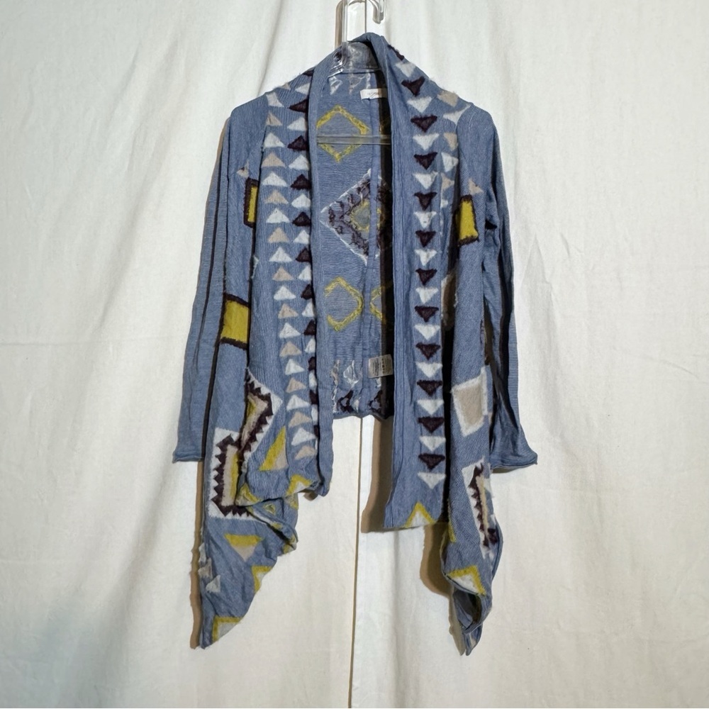 Fietsvoor 2 // purple mixed media waterfall sweater cardigan size medium mar1